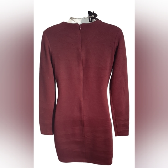 Zara woman's sweater dress in burgundy color M - Picture 3 of 4